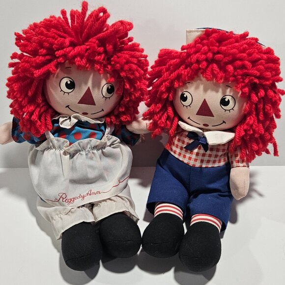 Vintage Applause Raggedy Ann & Andy Wind-Up Musical Doll Pair - Picture 1 of 7